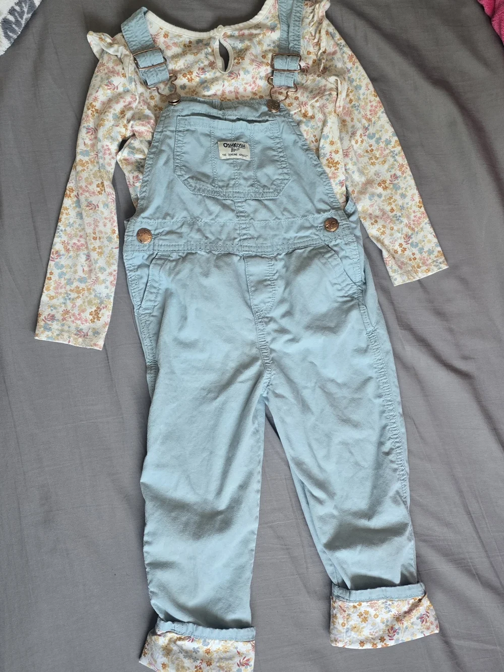 OshKosh B'gosh Light Blue Girls' Overalls Romper